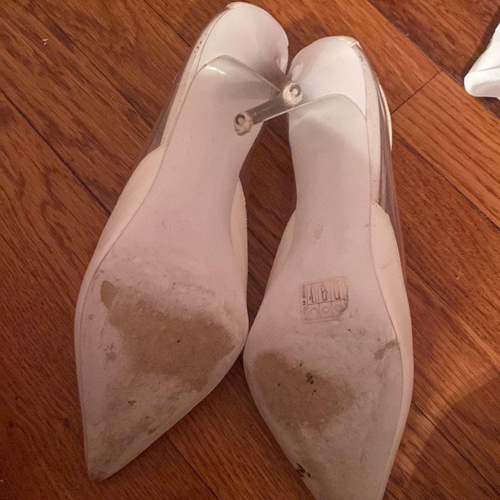 vintage stella mccartney pvc clear and white leather pumps - US10 - Picture 4 of 5